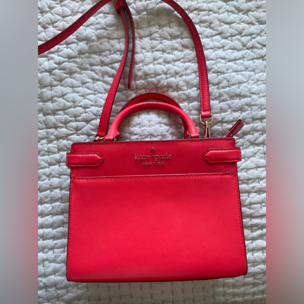Kate Spade Bag - Red Madison Saffiano Leather Medium Satchel